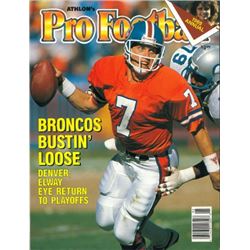 John Elway Unsigned Denver Broncos Athlon Sports 1989 NFL Pro Football Preview Magazine