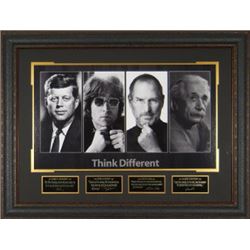 Albert Einstein Unsigned Think Different 25X34 4 Photo Engraved Signature Series Leather Framed (Ent