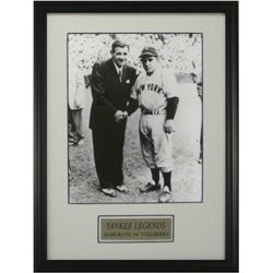 Babe Ruth Unsigned New York Yankees 8X10 Photo Custom Framed W/ Yogi Berra