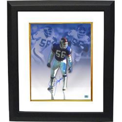 Lawrence Taylor Signed New York Giants 16X20 Photo Custom Framed Metallic Collage- Taylor Hologram