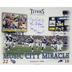 Music City Miracle Signed Tennessee Titans 11X14 Photo W/ Music City Miracle 01/08/00 & '99 AFC Cham