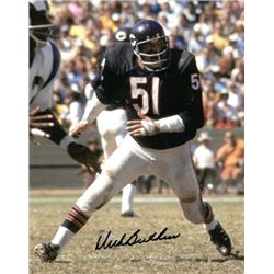 Dick Butkus Signed Chicago Bears 8X10 Photo (Navy Jersey Vs LA Rams)