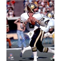 Archie Manning Signed New Orleans Saints 16X20 Photo (Blue Signature-White Jersey Passing)- Steiner 