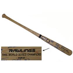 Mookie Wilson Signed New York Mets 1986 World Series Champs Rawlings Pro Engraved Blonde Bat W/24 Si