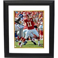 Alex Smith Signed Kansas City Chiefs 16X20 Photo Custom Framed- Smith Hologram (Vs New York Giants)