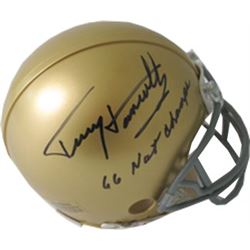 Terry Hanratty Signed Notre Dame Fighting Replica Mini Helmet 66 Nat. Champions