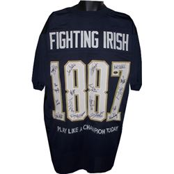 Notre Dame Fighting Irish Greats Signed Navy Custom Jersey 1887 With 16 Signatures