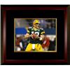 Image 1 : Aaron Rodgers Signed Green Bay Packers 8X10 Photo Custom Framed (SBXLV Horizontal- Green Jersey)