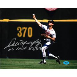 Dale Murphy Signed Atlanta Braves 8X10 Photo NL MVP 82, 83 (White Jersey Throwing)