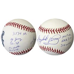 Gaylord Perry Signed MLB Baseball 6 Stat- 3534 K's/CY Young 72-78/No Hitter 9-12-68/HOF 91/ERA 3.10/