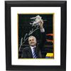Image 1 : Jim Calhoun Signed Connecticut Huskies 16X20 Photo Custom Framed (3X National Champs)