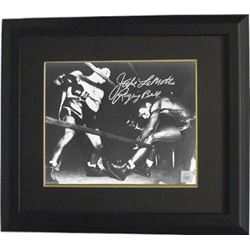 Jake Lamotta Signed B&W Boxing 16X20 Photo Custom Framed Raging Bull (Vs Sugar Ray Robinson Through 