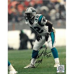 Fred Lane Signed Carolina Panthers 8X10 Photo #32 (Hand On Knees-Black Sig)