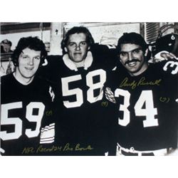 Andy Russell Signed Pittsburgh Steelers 16X20 Photo NFL Record 24 Pro Bowls W/ Jack Ham & Jack Lambe