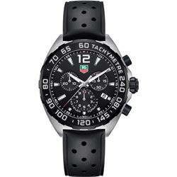 Tag Heuer  Formula 1 Quartz Chronograph Black Dial Rubber  Men Watch