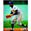 Image 1 : Ernie Banks Signed Chicago Cubs Fielding Action 8X10 Photo W/Mr Cub