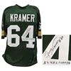 Image 1 : Jerry Kramer Signed Green Throwback Custom Football Jersey W/5X NFL Champs