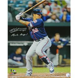 Byung Ho Park Signed Minnesota Twins Batting Action 16X20 Photo W/Park Bang