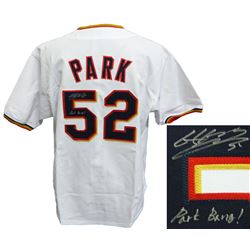 Byung Ho Park Signed White Custom Baseball Jersey W/Park Bang