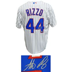 Anthony Rizzo Signed Chicago Cubs White Pinstripe Majestic Jersey