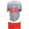 Image 1 : Jorge Soler Signed Grey Custom Jersey