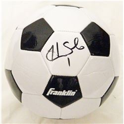 Hope Solo Signed Black & White Franklin Soccer Ball