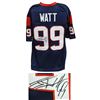 Image 1 : J.J. (JJ) Watt Signed Navy Custom Football Jersey