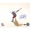 Image 1 : Chris Drury Rangers White Jersey Slap Shot Overhead Horizontal 8X10 Photo