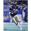Image 1 : Marshall Faulk Rams Rushing Head On  Vertical 8X10 Photo W/ HOF 20XI Insc.