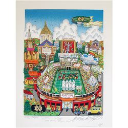 Lou Holtz Fazzino Notre Dame Pop Art W/ Holtz "88 National Champs" Insc. (LE 100)