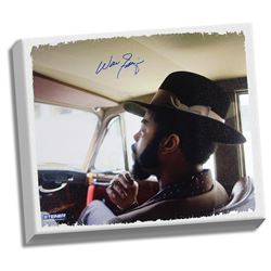 Walt Frazier Signed Sitting In Car 20X24 Canvas