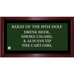 Rules Of The 19Th Hole Framed 9.5X19 Sign Uns