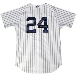 Rickey Henderson Signed New York Yankees #24 Home Pinstripe Authentic Jersey W/ "Man Of Steel" Insc 