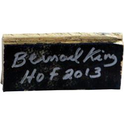 Bernard King Signed 2X3 MSG Court Piece W/ HOF Insc (Signed In Silver)
