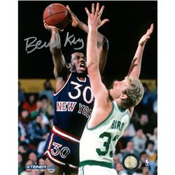 Bernard King Signed 8X10 Knicks Jumper Over Bird