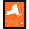 Image 1 : New York Knicks Logo Map 11X14 Framed Photo Collage W/Game Used Net