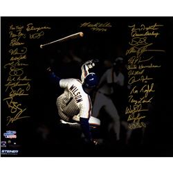 1986 New York Mets Team Signed Mookie Wilson Avoiding Being Hit By Pitch Game 6 1986 World Series 20