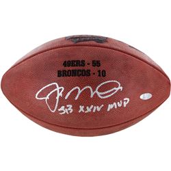 Joe Montana Signed Super Bowl XXIV Football W/ "SB XXIV MVP Insc. & Final Score Engraved
