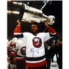 Image 1 : Ken Morrow W/ Stanley Cup Overhead 16X20 Photograph