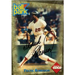 Frank Robinson Signed Cincinnati Reds Collectors Edge Ball Park Card With Ball Park Logo (JSA)