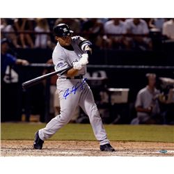 Ivan Rodriguez Yankees Road Batting Horizontal 16X20 Photo