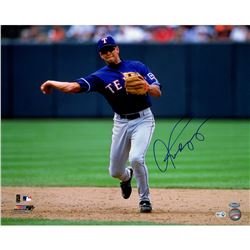 Alex Rodriguez Texas Blue Jersey Fielding Horizontal 16X20 Photo (MLB Auth)