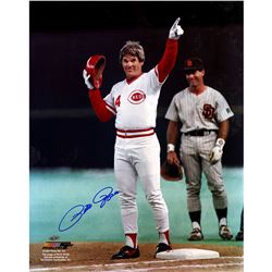 Pete Rose Signed Color "4192 Finger In The Air" 16X20 Photo