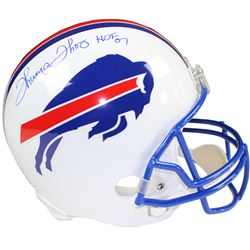 Thurman Thomas Signed Buffalo Bills White Replica Helmet W/ "HOF" Insc.