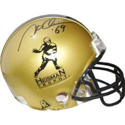 Steve Owens Signed Heisman Gold Replica Mini Helmet 69