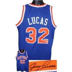 Jerry Lucas Signed New York Knicks Blue Prostyle Jersey- PSA Hologram