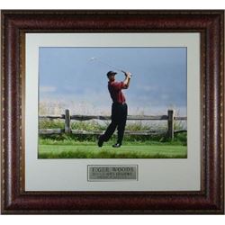 Tiger Woods Unsigned 2000 US Open At Pebble Beach 16X20 Photo Leather Framed
