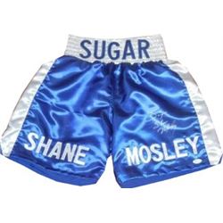 Sugar Shane Mosley Signed Blue Boxing Trunks