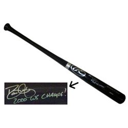 Dave Justice Signed Rawlings Pro Black Bat 2000 WS Champs (New York Yankees)