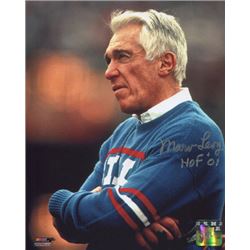 Marv Levy Signed Buffalo Bills 16X20 Photo HOF 01 (Blue Sweater Coaching)